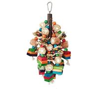 bnsggl Planta masticable para loros para mascotas, juguete para mordeduras, resistencias, juguete para desgarrar pájaros, cacatúas, adiestramiento, suministros para jaula de pájaros colgantes