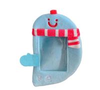 bnsggl Portatarjetas de felpa con forma de corazón para tarjetas fotográficas de pareja de amor, colgantes con llaveros, soporte para fotos de ídolos, Blue