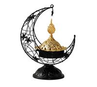 bnsggl Quemadores de incienso de metal con forma de luna, portavelas simple para decoración del hogar