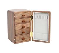 bnsggl Rustics - Joyero de madera con 5 cajones para pendientes, pulseras, caja decorativa de almacenamiento