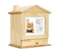 bnsggl Urna de cremación para mascotas, ataúd de madera, caja conmemorativa para cenizas, animales funerarios, mascotas, gatos, perros, suministros funerarios, puede colocar fotos