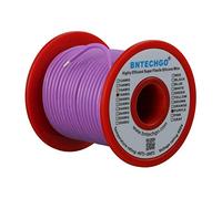 BNTECHGO Bobina de alambre de silicona de calibre 18, color morado, 100 pies, ultra flexible, de alta temperatura, 200 grados C, 600 V, 18 AWG, 150 hebras de alambre de cobre estañado trenzado para