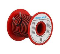 BNTECHGO Bobina de alambre de silicona de calibre 20 de 100 pies, ultra flexible, alta temperatura, 200 grados C, 600 V, 20 AWG, 100 hebras de alambre de cobre estañado, rojo y negro, cada uno de 50