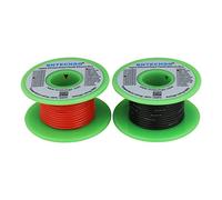BNTECHGO Bobina de alambre de silicona de calibre 20 de 100 pies, ultra flexible, de alta temperatura, 200 grados C, 600 V, 20 AWG, 100 hebras de alambre de cobre estañado de 50 pies, negro y cable