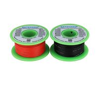 BNTECHGO Bobina de alambre de silicona de calibre 24 de 100 pies, ultra flexible, de alta temperatura, 200 grados C, 600 V, 24 AWG, 40 hebras de alambre de cobre estañado de 50 pies, negro y cable