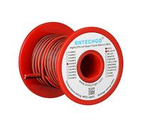 BNTECHGO Bobina de alambre de silicona paralela flexible de calibre 20, 2 conductores, color rojo y negro, alta resistencia, 200 grados C, 600 V, para cable de extensión de tira LED de un solo color