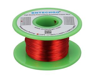BNTECHGO - Cable magnético 24 AWG (alambre de cobre esmaltado, 113 g, 0,053 cm de diámetro), color rojo