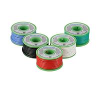 BNTECHGO - Kit de cable de silicona de 5 colores ultraflexible, aislamiento de goma de silicona, alambre de cobre estañado trenzado, cable de alambre
