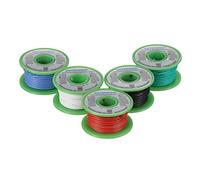 BNTECHGO - Kit de cable de silicona de 5 colores ultraflexible, aislamiento de goma de silicona, alambre de cobre estañado trenzado, cable de alambre