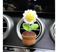 BNTR Difusor de salida de aire para coche, accesorio para decoración de calcetines, bonito ramo de flores de punto en maceta, elegante y creativo clip de ventilación de coche, bonito regalo (flor de