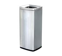 BNUTFRDD Bote de basura acero inoxidable cepillado 30L / 7.9 galones Cubo universal for interiores y exteriores comercial con tapa abierta Cubo de Basura