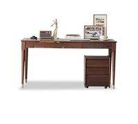 BNUTFRDD Escritorios Escritorio de Madera Maciza, Escritorio Ordenador Nogal Negro nórdico Lujo, Estudio, tocador Dormitorio Mesa para Manualidades(B,1500 * 700 * 760mm)