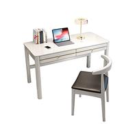 BNUTFRDD Escritorios Mesa De Estudio Estación Trabajo Escritura Clásica Escritorio Computadora Portátil con Dos Cajones Y Silla Mesa para Manualidades(C,140x60x75cm)