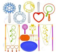 BNWRRCVKE 29 Piezas Maquina de Burbujas,Kit Burbujas Gigantes para Niños, Burbujas De Jabon Niños, Juego de Pompas de Jabón, Varita de Burbujas Gigante para Niños, para Juegos al Aire Libre