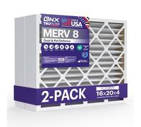 BNX TruFilter - Filtro de aire MERV 8 de 16 x 20 x 4 pulgadas (15.5 x 19.5 x 3.63 pulgadas, ajuste delgado) (paquete de 2) - Fabricado en Estados Unidos - Filtros de aire acondicionado HVAC para polvo