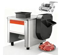 BNZCZY Comercial Cortadora de Fiambre Eléctrica con Entrada de alimentación Superior y Lateral, Maquina de Cortar Fiambre para Rosbif, Fiambres, Jamón(Size:7mm+10mm,Color:Cuchillos Dobles + rebanar)