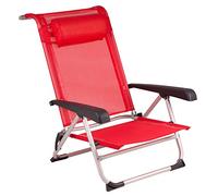 Bo-Camp Aluminium Deluxe, Silla De Playa Unisex, Rojo (Red), 62 X 20 X 74 Cm