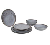 Bo-Camp - Vajilla - Halo - 100% Melamina - 12 partes - Gris