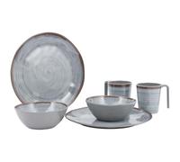 Bo-Camp - Vajilla - Halo - 6 Piezas - Melamina - Gris
