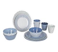 Juego de vajilla de melamina 16 piezas azul Mix&Match Bo-Camp