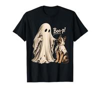 Bo-p Perro Halloween Fantasma Café Trabajo Perro Dueño Niños Camiseta
