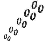 Bo Win 5 Pares Acero Inoxidable Pendientes Oreja pour Hombre Mujer, Pendientes Hombre Aro, Pendientes Mujer Aro, Pendientes Negros Hombre, Pendientes de Aro Hombre Mujer Pequeños Piercing 7MM-16MM