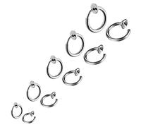 Bo Win 5 Pares De Pendientes De Acero Inoxidable Magnéticos Sin Agujero Para Hombre Mujer Niña, Clip, Pinza, Ear Cuff, Falso, Aro Pequeños Non Piercing, Plata 8-17MM