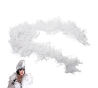 Boa de plumas blancas de 6, 6 pies, boa de bufanda suave y esponjosa, disfraz para disfraces, desfiles del orgullo, disfraces, despedidas de soltera, festivales, bailes y eventos temáticos