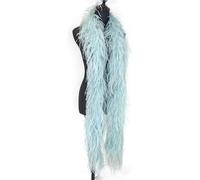 Boa de plumas de avestruz negra de 2 metros, 1 capa, 2 capas, 4 capas, 6 capas y 10 capas para decoración de vestidos de fiesta, boas de plumas de avestruz mullidas (color: gris claro, tamaño: 4