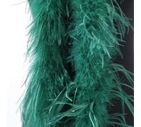 Boa de plumas, plumas, longitud aprox. 2 m, guirnalda de plumas, bufanda de plumas de un solo color, pluma de avestruz, accesorio para disfraz de Charleston años 20, color verde oscuro