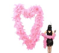 Boa de plumas rosa de 2 m, color sólido, estola de plumas, guirnalda de plumas, disfraz de carnaval, niña, disfraz para cosplay, accesorio de disfraz para bodas, danza