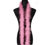 Boa de plumas Rosa de marabú esponjoso de 20g，aprox. 180 cm, para manualidades, bodas, fiestas, decoración de árboles de Navidad，carnaval, fiesta temática