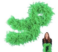 Boa de plumas verdes de hierba para mujeres y niñas, 80 g, 2 m, 2 m, color verde