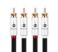 BOAACOUSTIC Cable de audio RCA Cable Cinch 2x RCA macho a macho Audiophile compatible para CD, amplificador, decodificador, 2m