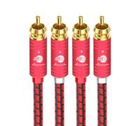 BOAACOUSTIC Cable RCA Audio Audiophile, Cable 2 RCA Cinch macho a 2 Cinch macho estéreo hifi compatible para CD, amplificador, decodificador, 2m