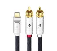 BOAACOUSTIC Cable USB C a 2 RCA,Cable tipo C a RCA Audiophile, cable adaptador estéreo con Huawei P30 50 60 teléfono móvil, MacBook, PS5, amplificador, DVD 2m