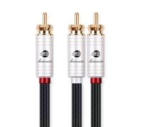 BOAACOUSTIC JIB Audiofila Cavo Audio Subwoofer - Cinch RCA Y Coassiale Digitale - Connettori Placcati Oro - Spina RCA a 2x Spina per soundbar, altoparlante a Smart-TV, DVD, amplificatore (1 m)