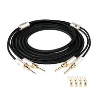 BOAACOUSTIC JIB Cable de Altavoz Audiophiles HiFi,4N OFC Cable de altavoces 16 AWG Conector Convertible Banana Spade Chapado en Oro (3m,2 Cable,Negro)