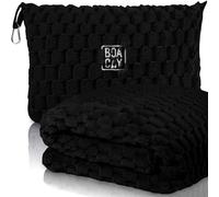 BOACAY Manta de Viaje Plegable para Avión, Automóvil - Manta de Oficina Compacta - Almohada Portátil para Adultos, Niños con Funda, Manga para Equipaje, Clip para Mochila