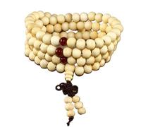 BOADAS DE ORACIÓN Budista PEENTAS DE Oración Mala Mala Beads 1 PC Men Brazalete Beads Beads Tibetan Budista Mala Beads Rosario Pulseras para Mujeres Pulsera de Madera Joyería-Red (Color: ingenio)