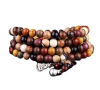 BOADAS DE ORACIÓN Budista PEENTAS DE Oración Mala Mala Beads 1 PC Sándalo Tibetano Budista Bobas de oración Braceletas Buda Buda Mala Rosario Pulsero Baczuelo Joyería de Bricolaje-8 mm 108 (Color: 6