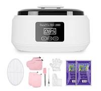 Boadw Baño de parafina para manos y pies, 3400 ml Calentador de parafina para piel seca y áspera, maquina parafina con 900 g de cera de parafina y accesorios, Gran regalo de spa - Blanco