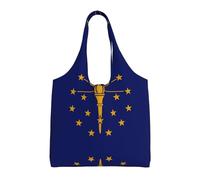 BOAIHH Bolsa de lona para mujer, diseño de bandera del estado de Indiana, ligera, elegante, grande, para salidas diarias