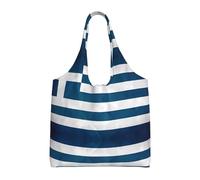 BOAIHH Bolsa de lona para mujer, diseño de bandera griega, ligera, elegante, grande, para salidas diarias