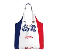 BOAIHH Bolsa de lona para mujer, diseño de la bandera del estado de Iowa, ligera, elegante, grande, para salidas diarias