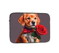 BOAIHH Bolsa ligera para computadora, exquisito patrón de estampado de perro similar a un caballero, adecuada para viajes de negocios, trabajo, desplazamientos, Black, 10 inch