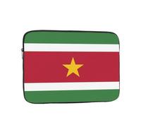 BOAIHH Bolsa ligera para computadora, exquisito patrón de impresión de la bandera de Surinam, adecuada para viajes de negocios, trabajo, desplazamientos, Black, 12 inch