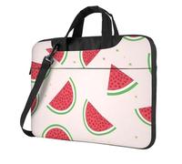 BOAIHH Bolsa ligera para laptop con estampado de sandía rosa a la moda, hermosa y simple para viajes de negocios, oficina, Black, 14 inch