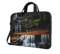 BOAIHH Bolsa ligera para laptop con impresión de moda con vista de cascada, hermosa y simple para viajes de negocios y oficina, Black, 13 inch
