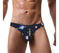 BOAIHH Calzoncillos de bikini para hombre, cómodos, transpirables, exquisitos, estampado familiar solar para uso diario y ocio, Negro, M